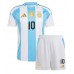 Argentina Lionel Messi #10 Dětské Domácí dres komplet Copa America 2024 Krátký Rukáv (+ trenýrky)